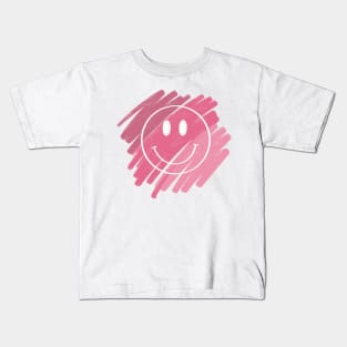 Pink Smile Face Kids T-Shirt